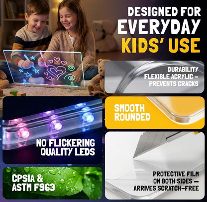 لوحة رسم متوهجة بألوان LED