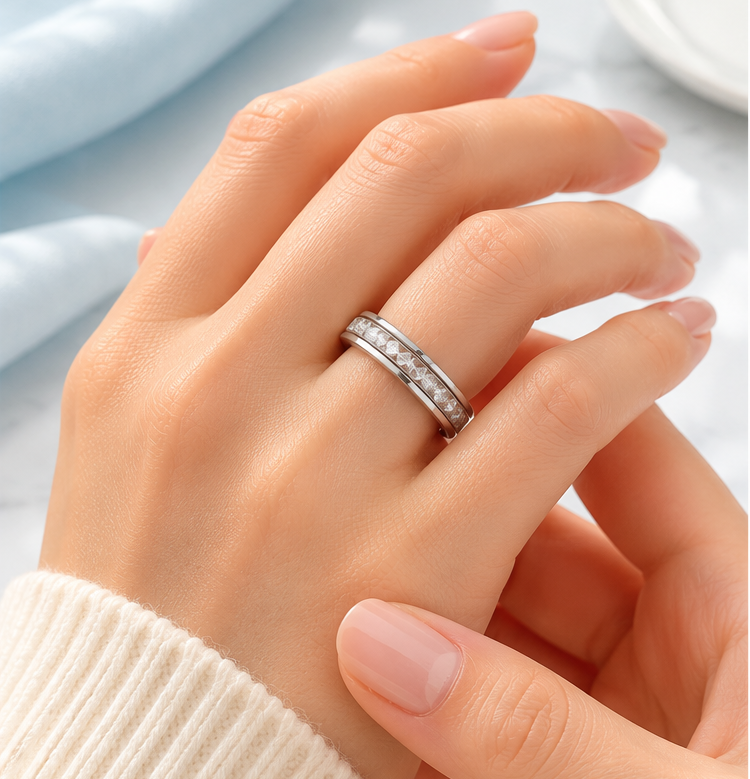 Titanium Steel Anxiety Spinner Ring
