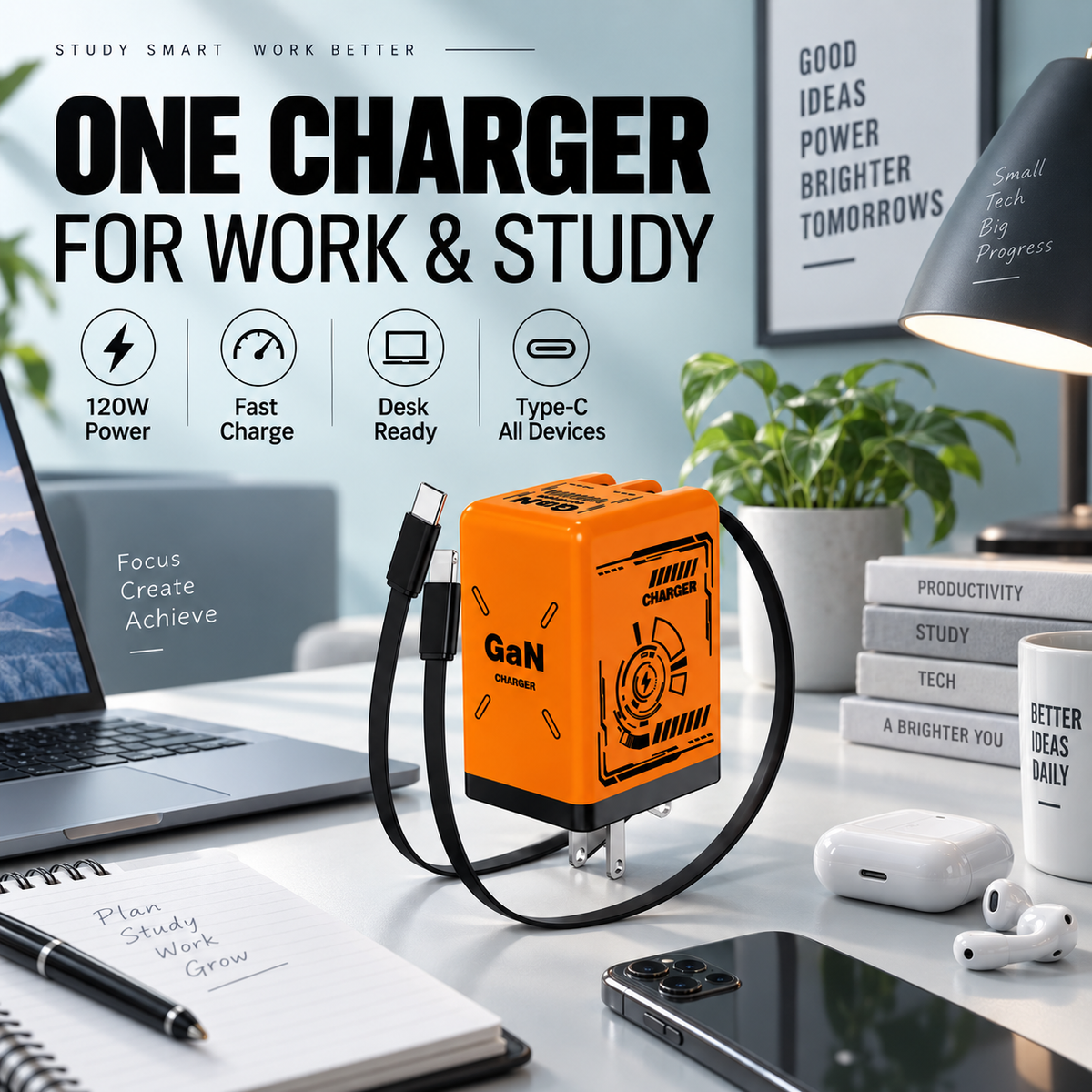 2 IN 1 Gan Fast Charger