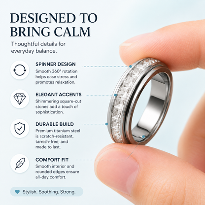 Titanium Steel Anxiety Spinner Ring