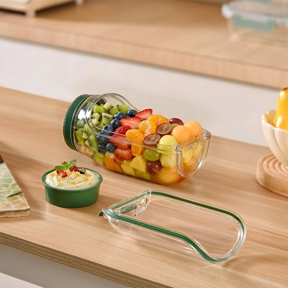 Portable salad jar